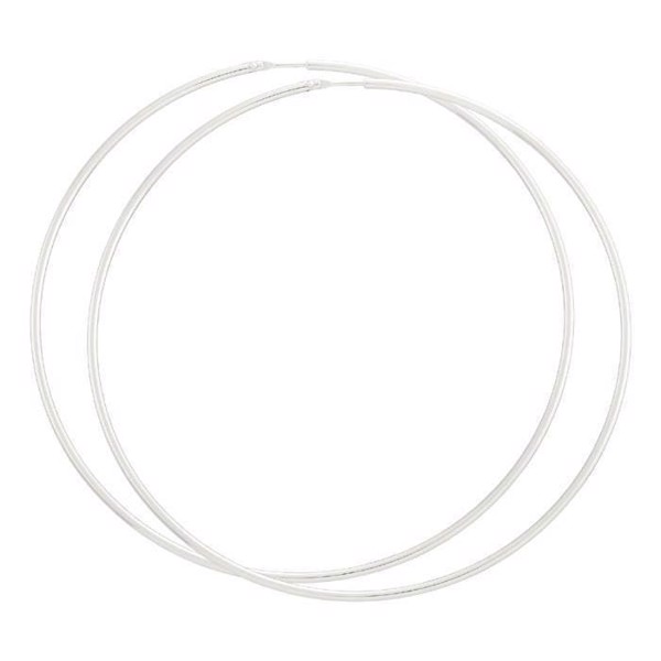 BNH Lady shiny 925 Sterling silver Ear creoles, Ø 75 mm x 1,5 mm